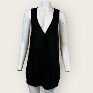 Eileen Fisher | Linen Sleeveless Mesh Cover-Up | Black | Medium